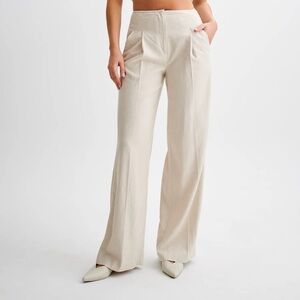 Straight Leg Linen Pant - Natural